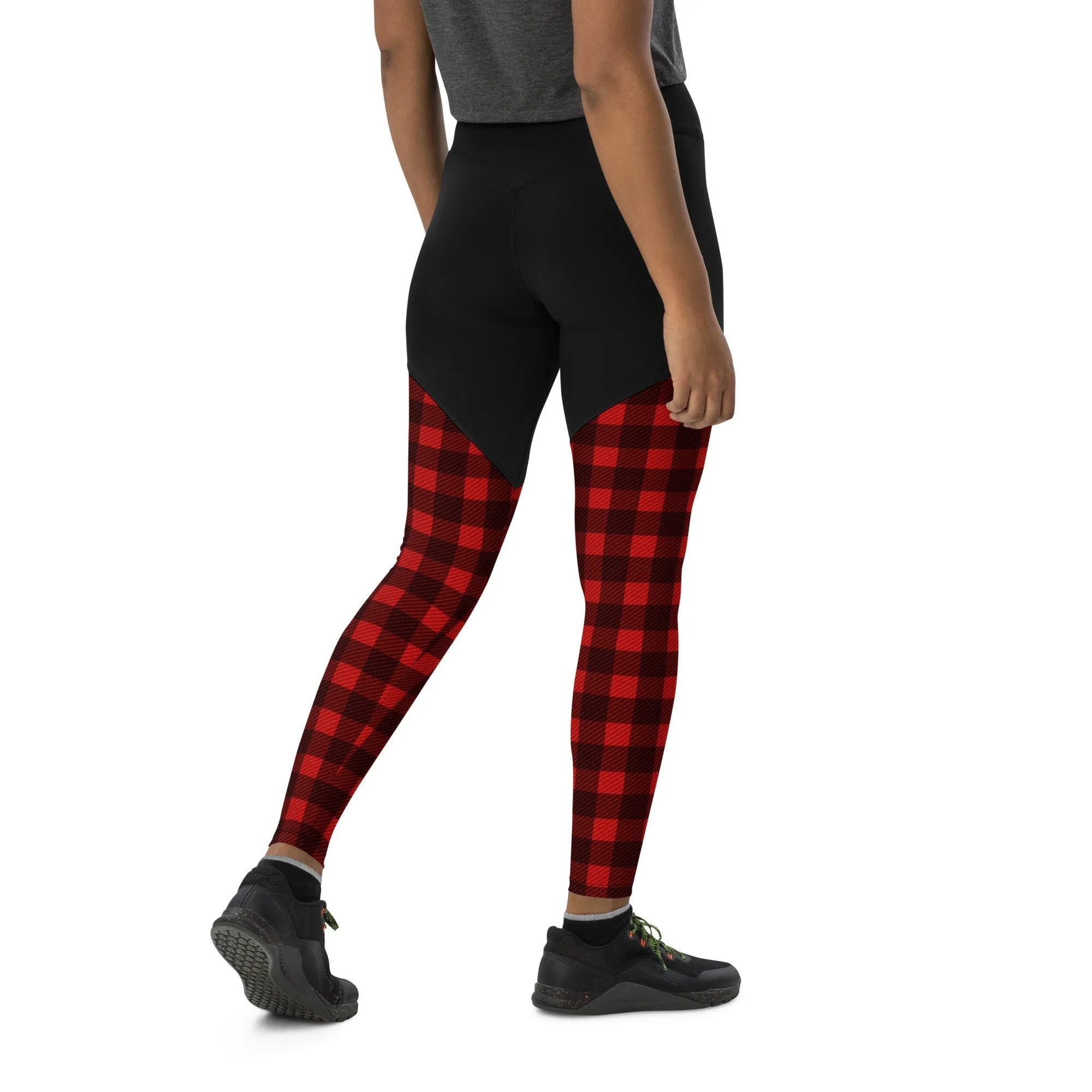 Christmas Buffalo Print Compression Leggings