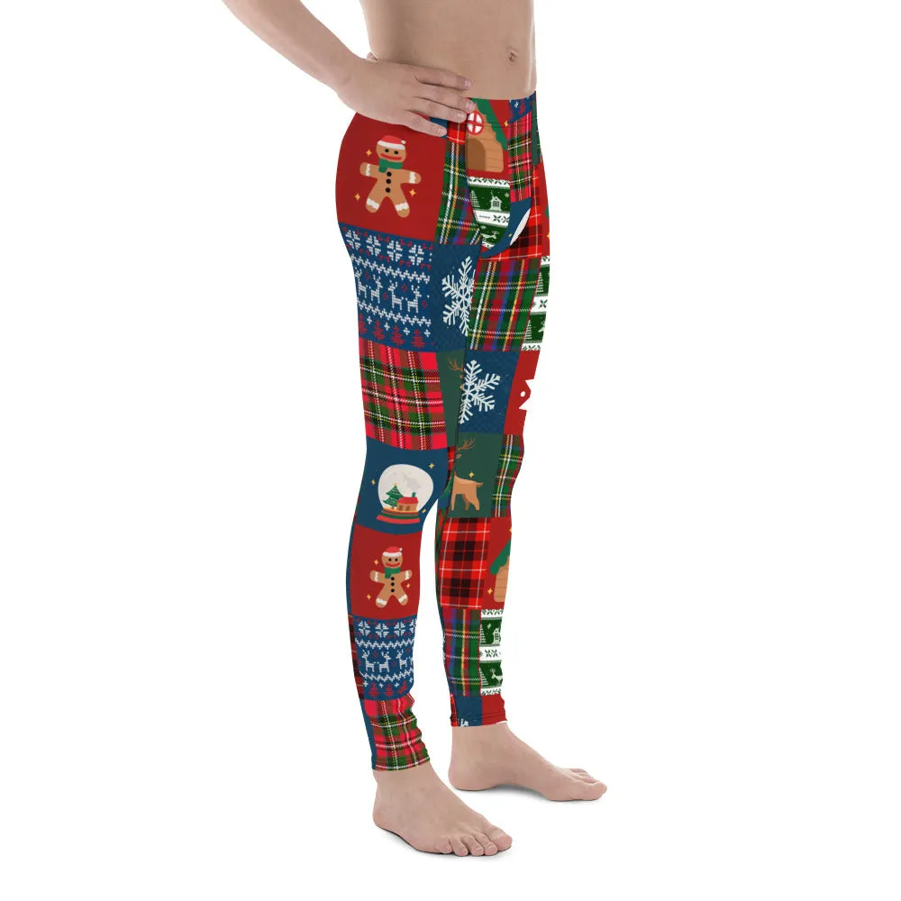 Christmas Patchwork Men's Leggings