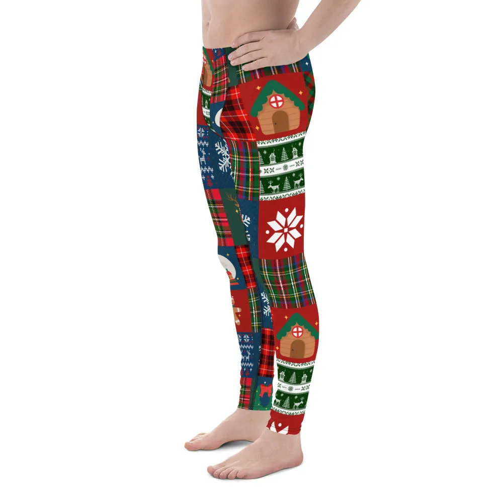 Christmas Patchwork Men's Leggings