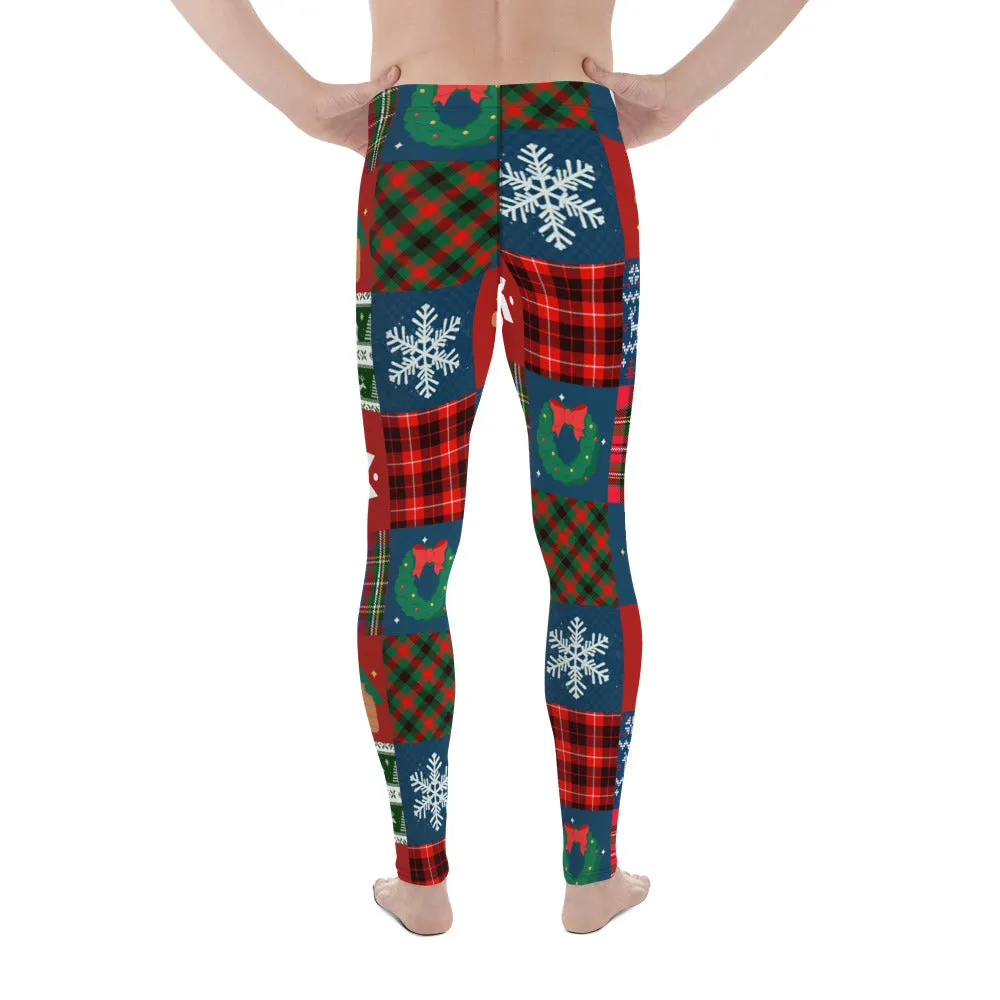 Christmas Patchwork Men's Leggings