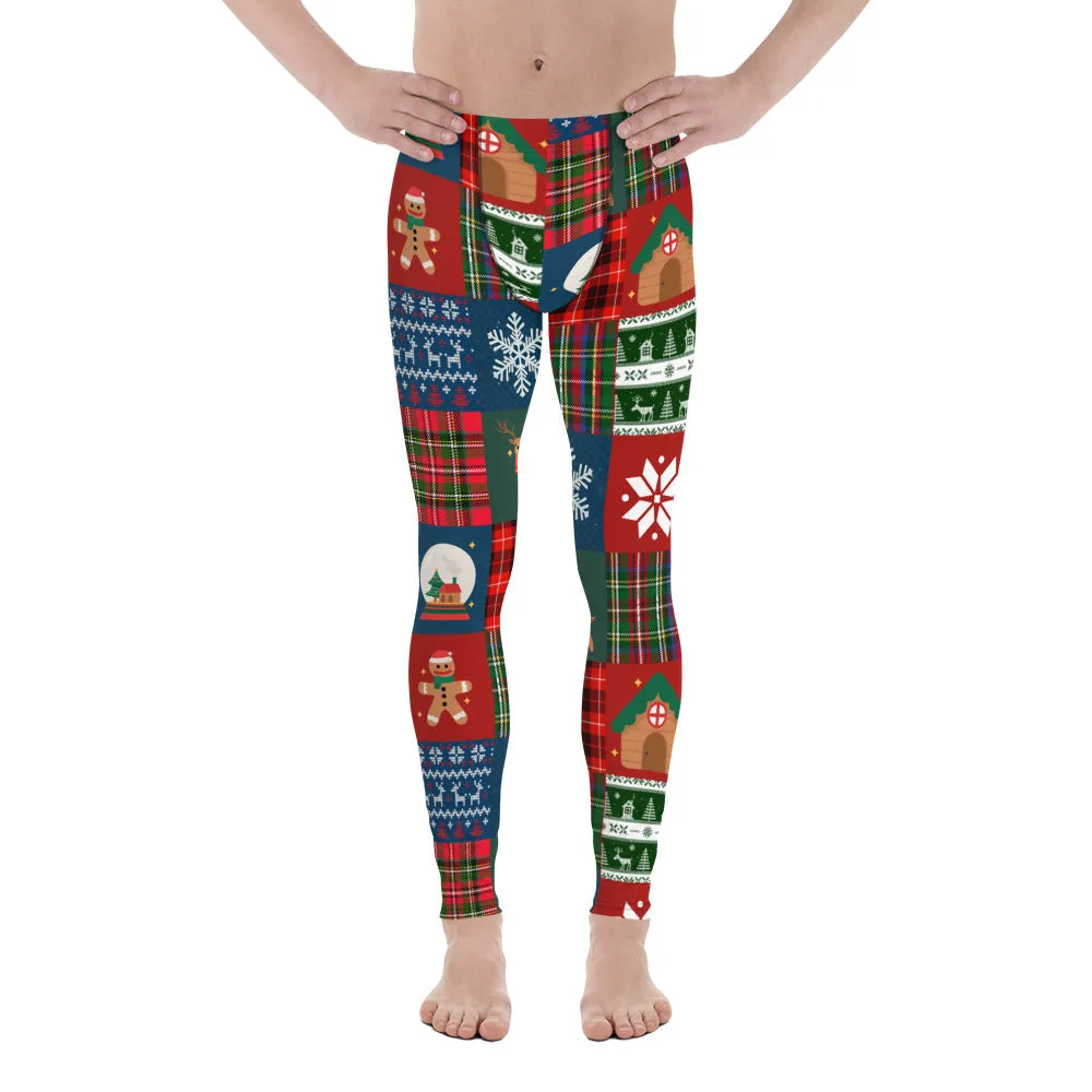 Christmas Patchwork Men's Leggings