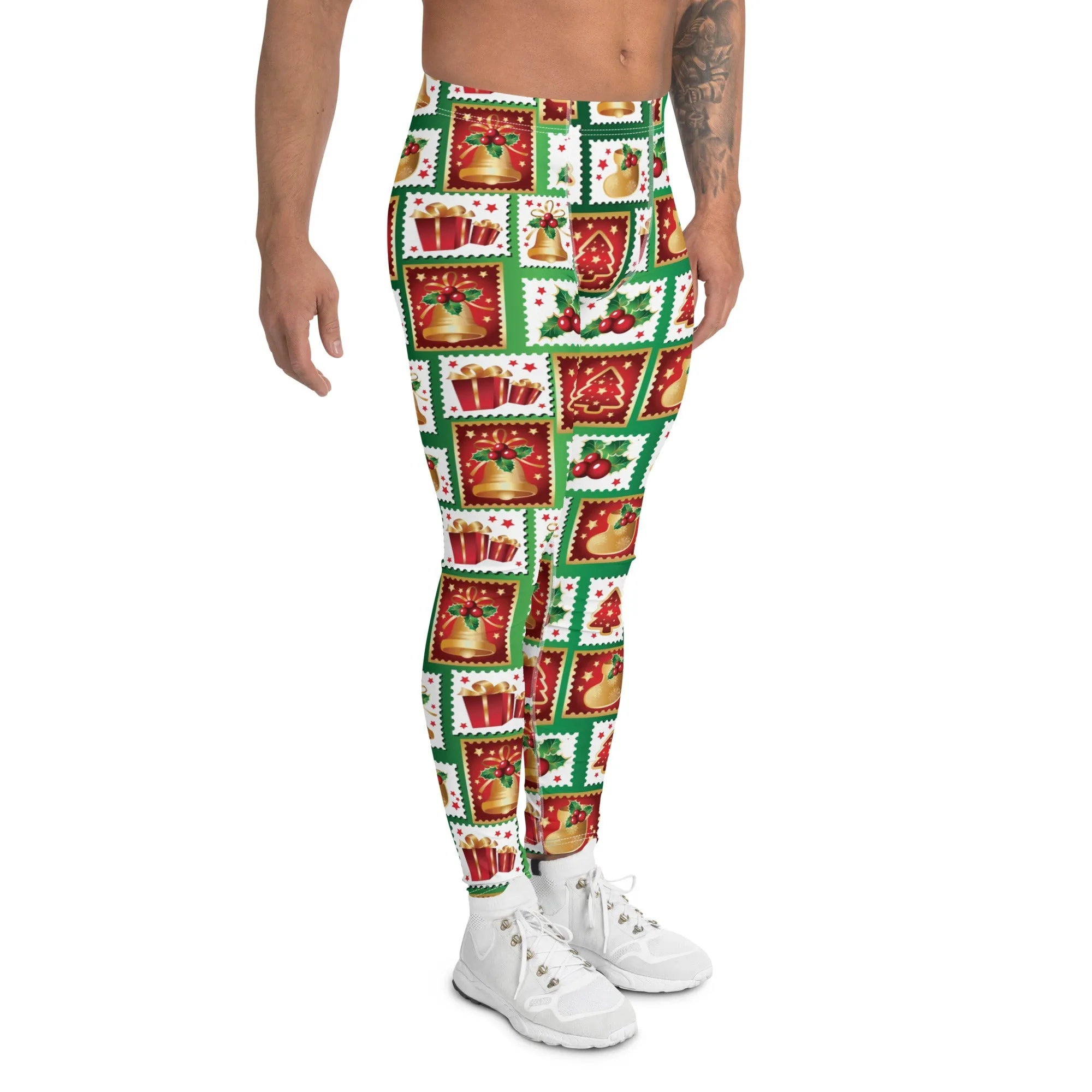 Christmas Stamps Men's Leggings