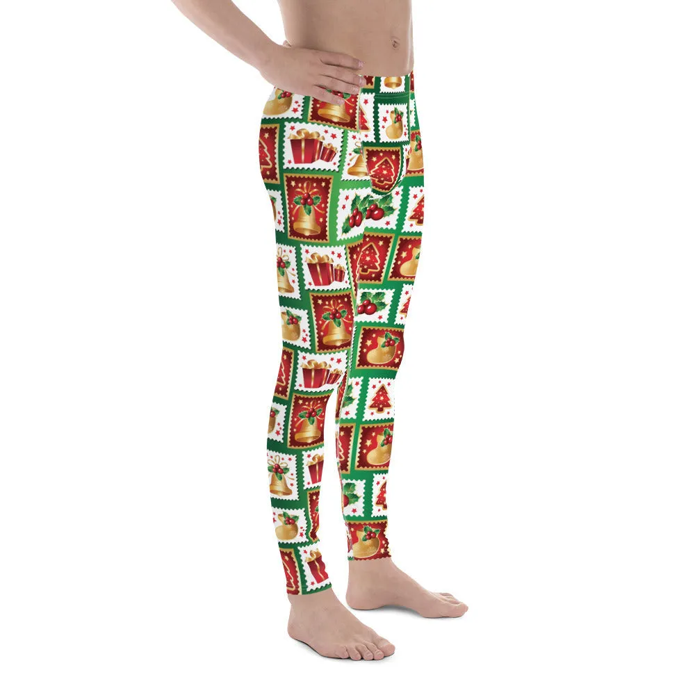 Christmas Stamps Men's Leggings