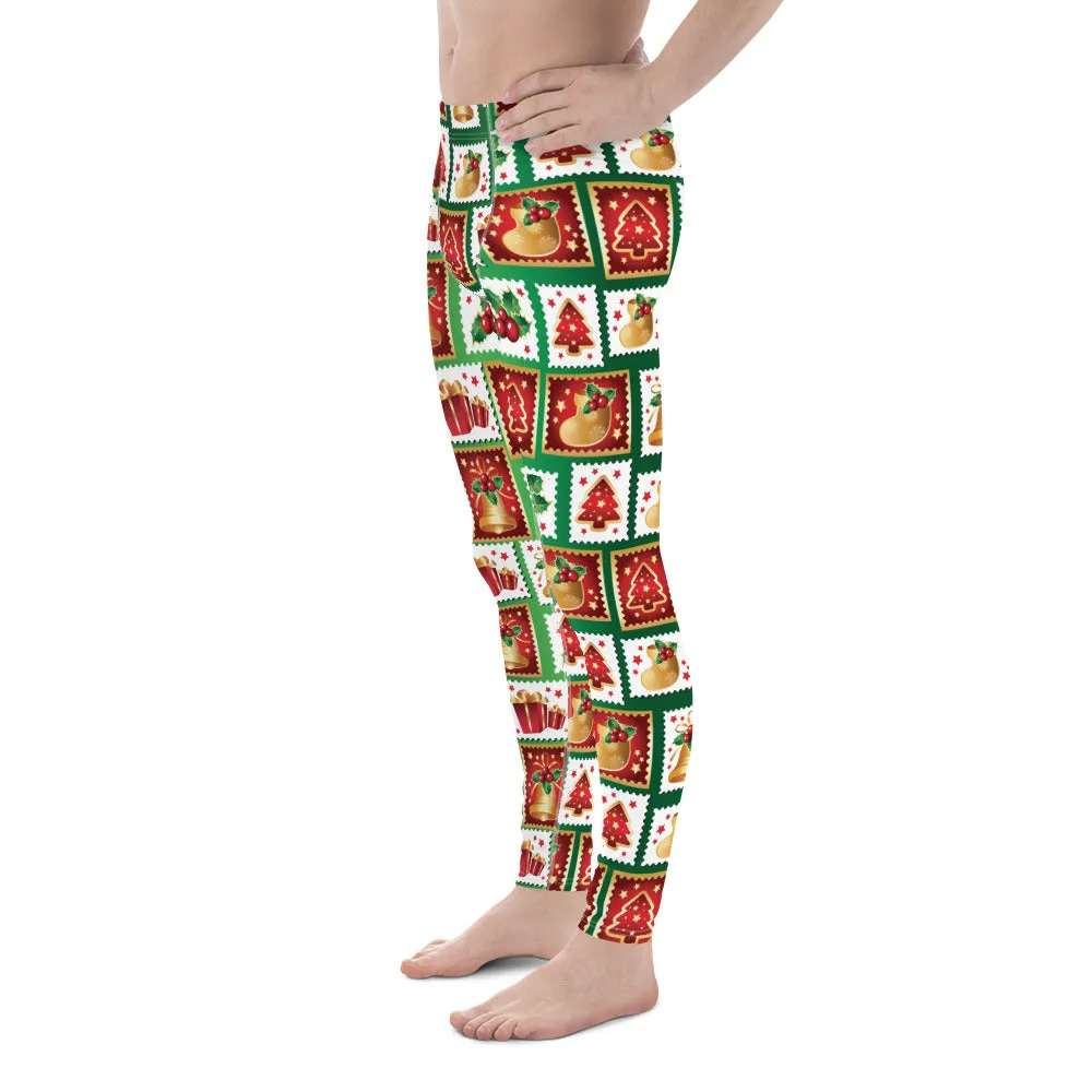 Christmas Stamps Men's Leggings