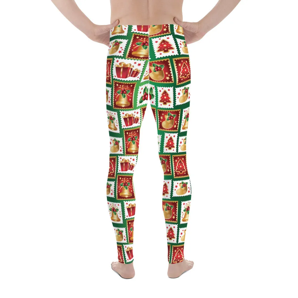 Christmas Stamps Men's Leggings