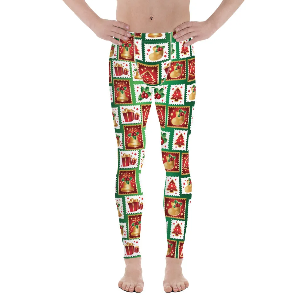 Christmas Stamps Men's Leggings