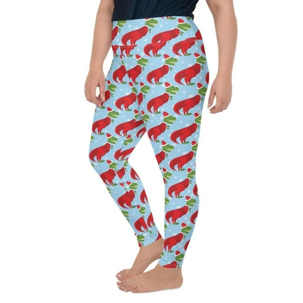 Christmassy Dinosaurs Plus Size Leggings