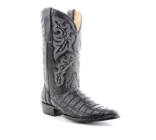 Circle G By Corral Men's BL04016 Econo Line Caiman Belly Boot Black