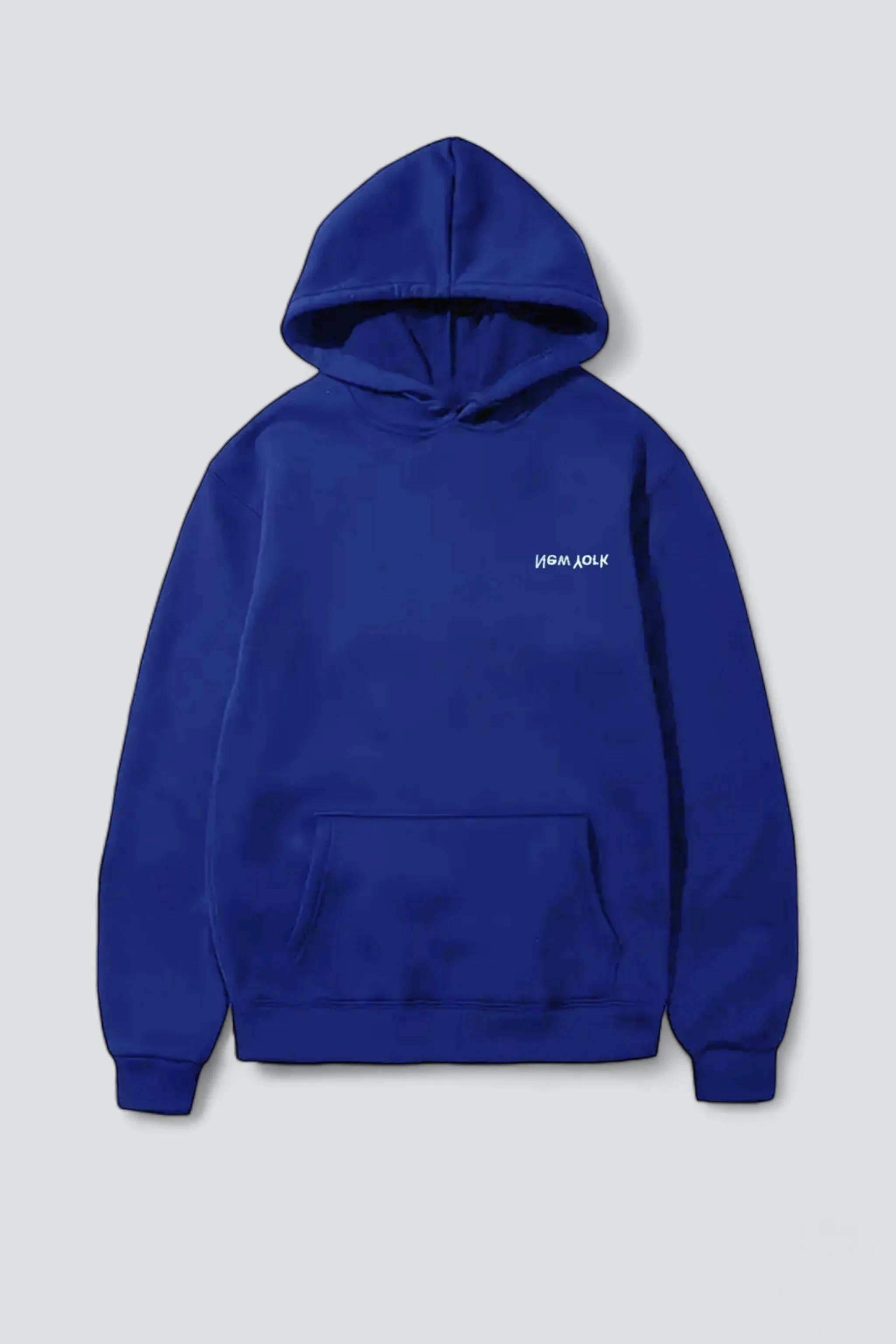 Cobalt Blue Embroidered New York Chest Logo Hoodie