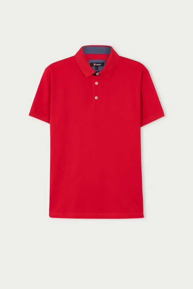 Cotton Man Polo Red