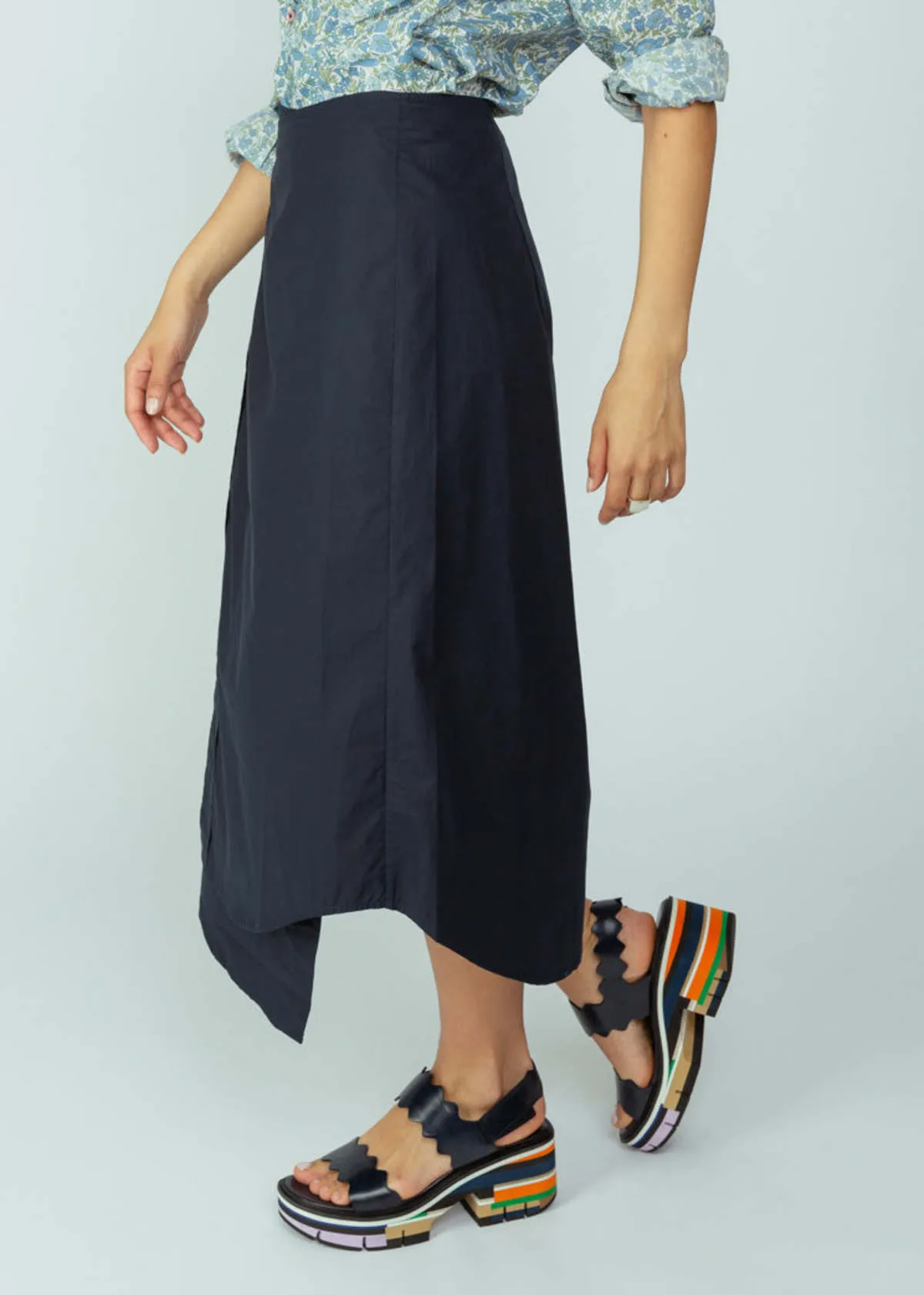 Cotton Skirt - Navy