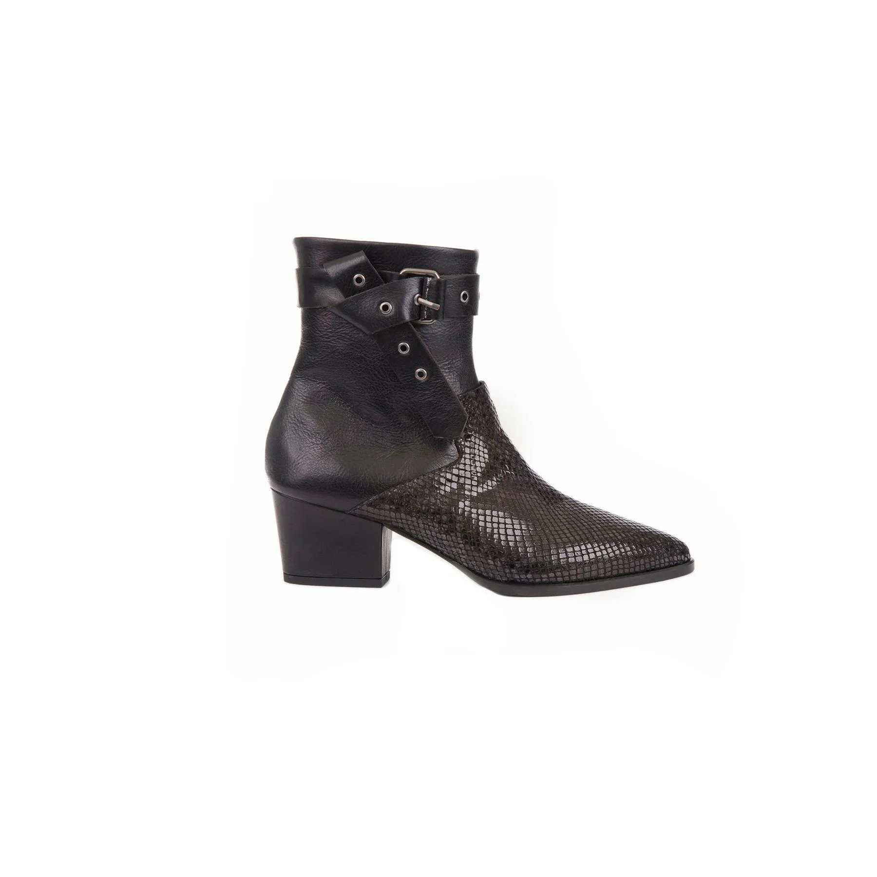 COWBOY BOOT PRINTED PYTHON Black