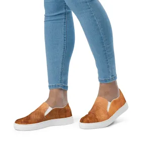 Cracked Wood Pattern Women’s Slip-on Canvas Shoes