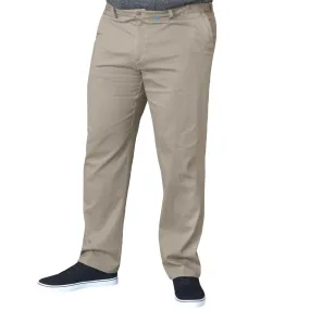 D555 Mens Bruno Big & Tall Kingsize Stretch Chino Trousers - Stone