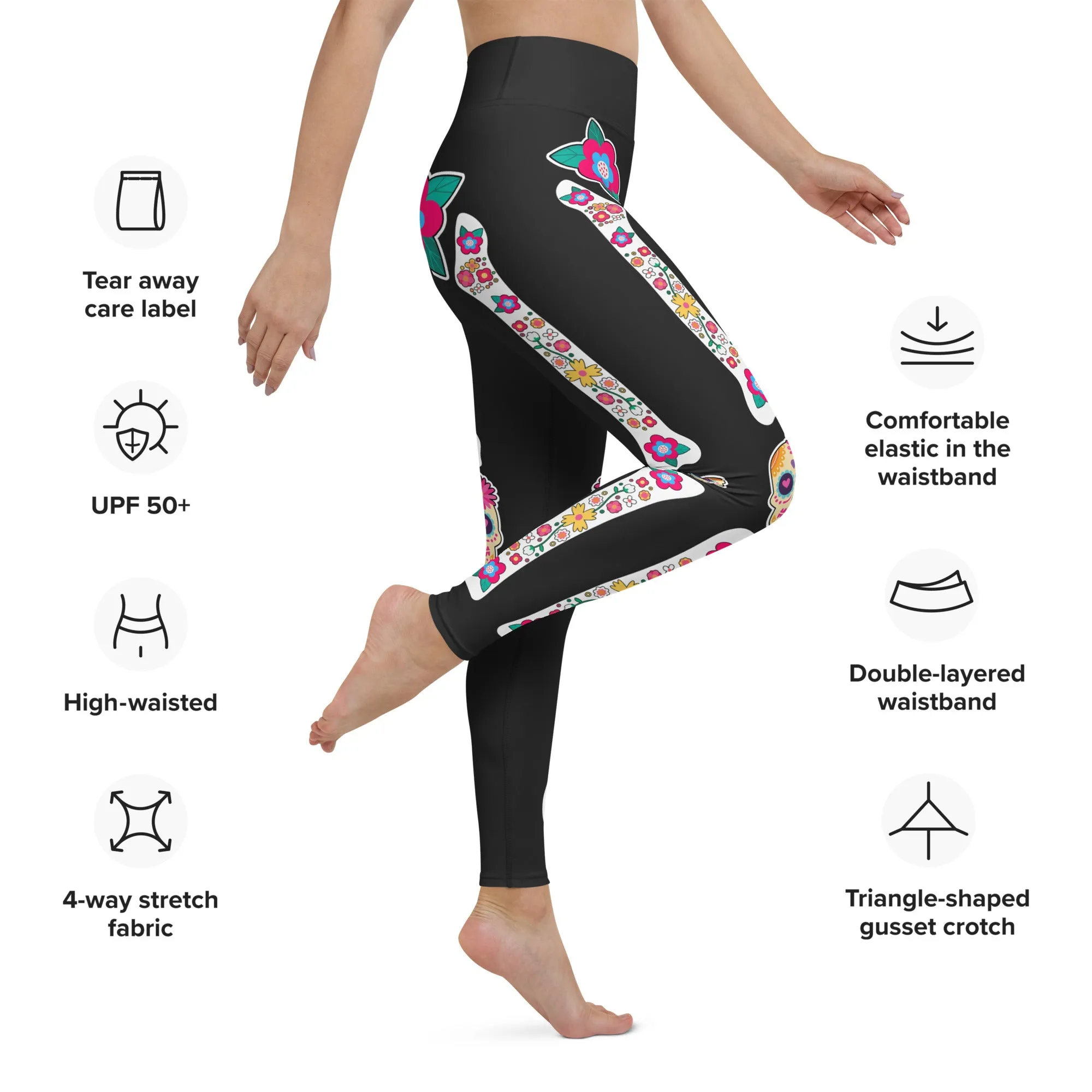 Day of the Dead Bones Yoga Leggings