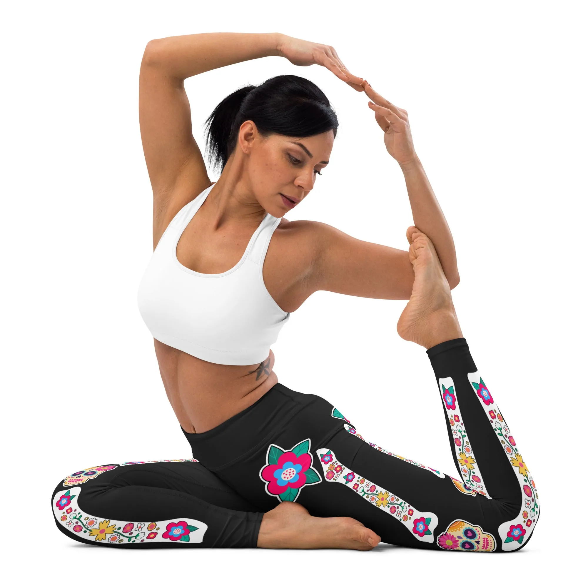 Day of the Dead Bones Yoga Leggings