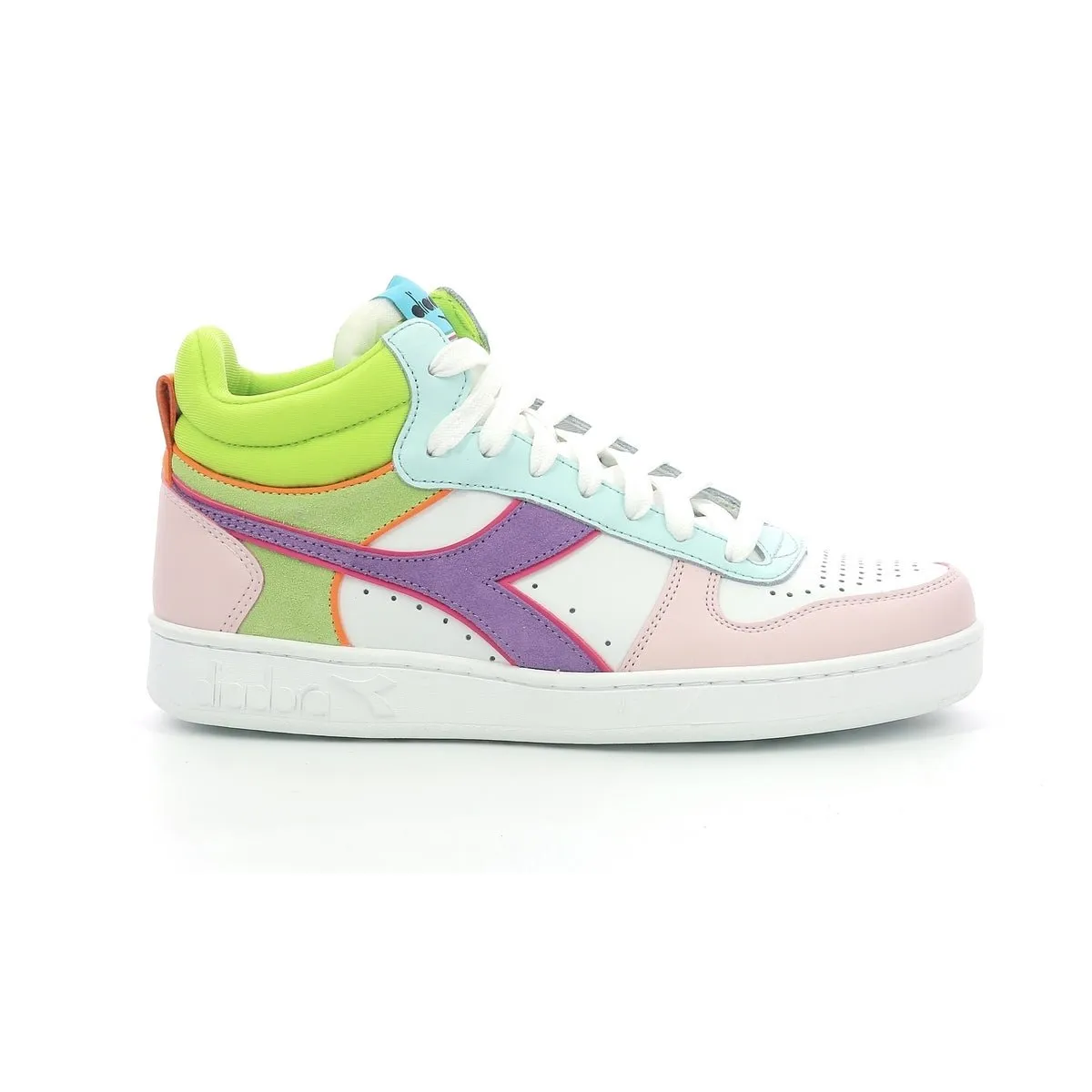 Diadora - Sneakers Haut Magic Bas Dem W - White/Potpourri/Blue Gra - Femme