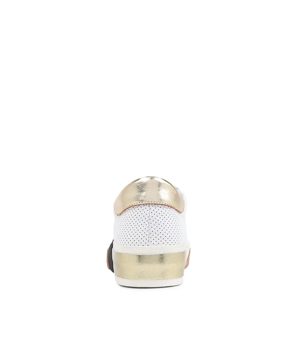 DJANGO & JULIETTE Andren White Gold Leather Sneakers