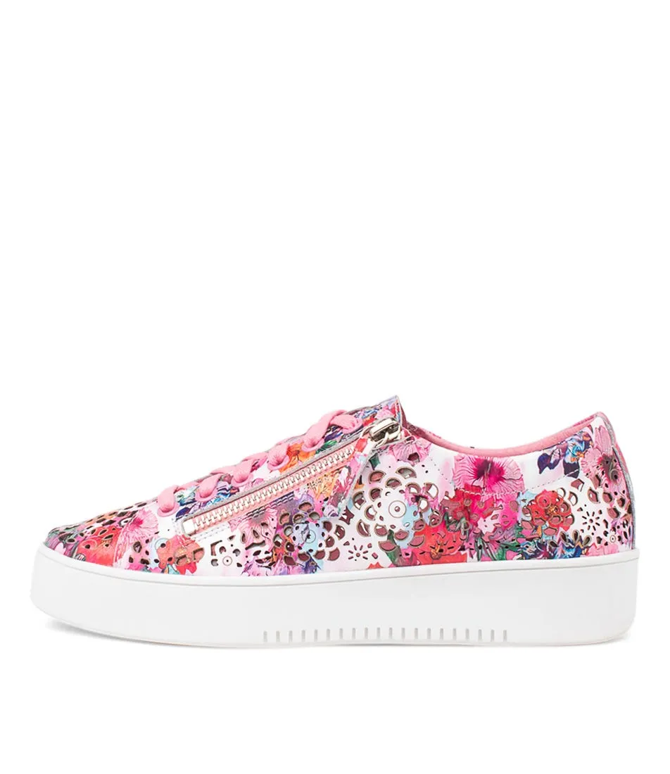 DJANGO & JULIETTE Leitha Poppy Print Leather Sneakers