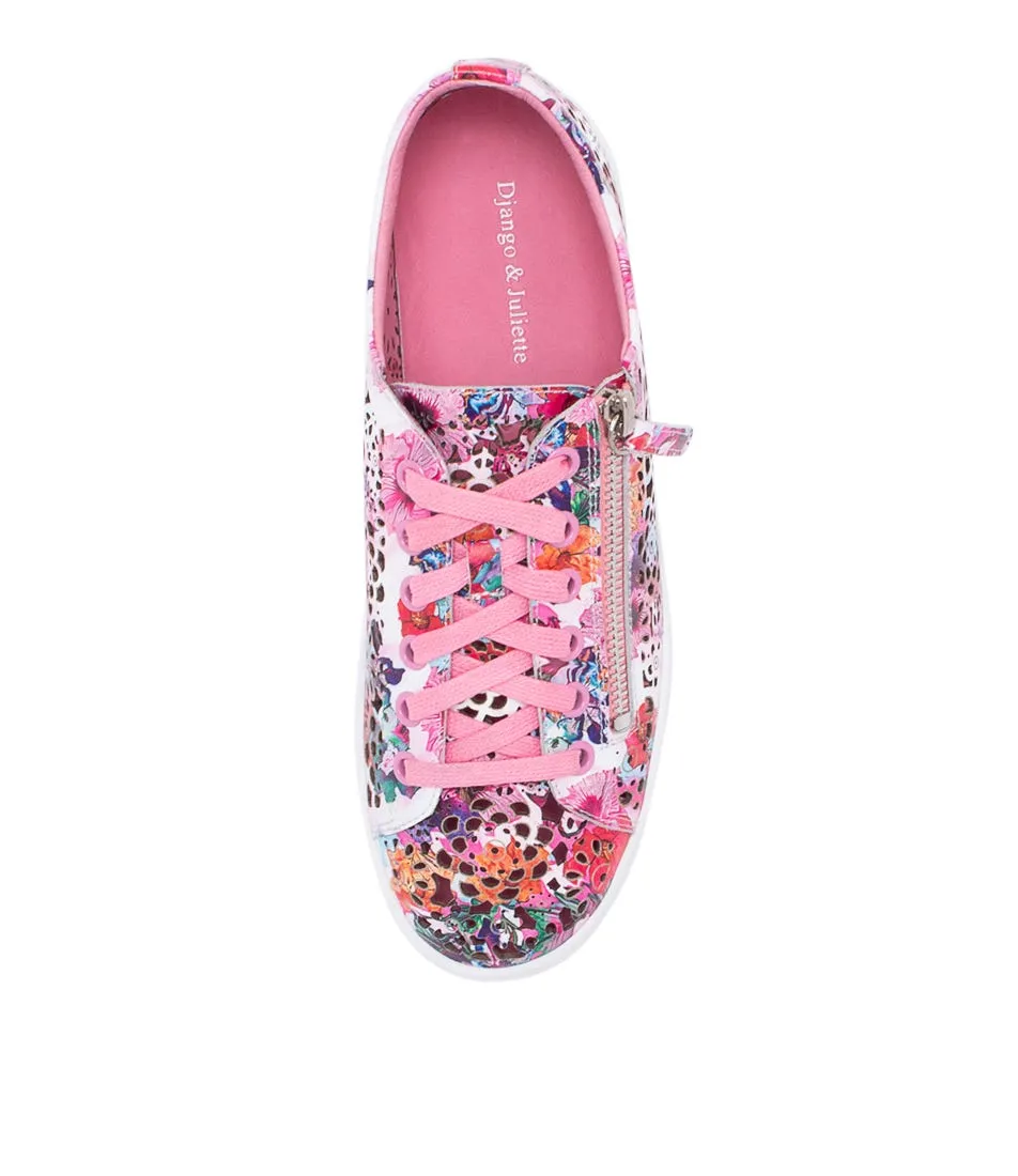 DJANGO & JULIETTE Leitha Poppy Print Leather Sneakers