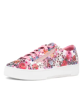 DJANGO & JULIETTE Leitha Poppy Print Leather Sneakers