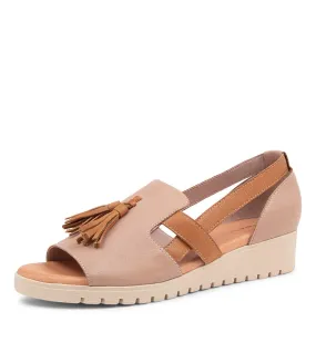 DJANGO & JULIETTE Maisy Cafe Dark Tan Leather Sandals Ws