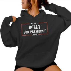 Dolly For President 2024 Retro Dolly Women Hoodie