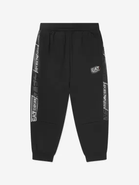 EA7 Emporio Armani Boys Train Logo Tape Joggers in Black