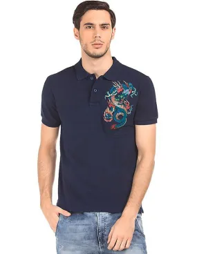 Ed Hardy Embroidered Pique Polo Shirt