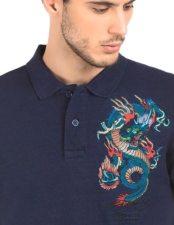 Ed Hardy Embroidered Pique Polo Shirt