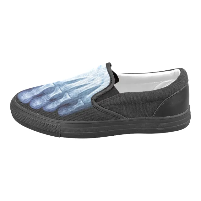 Elliz women's x-ray skeleton black slip-on skater sneakers