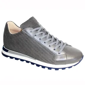 Emilio Franco Alfio Leather & Print Sneakers Gray