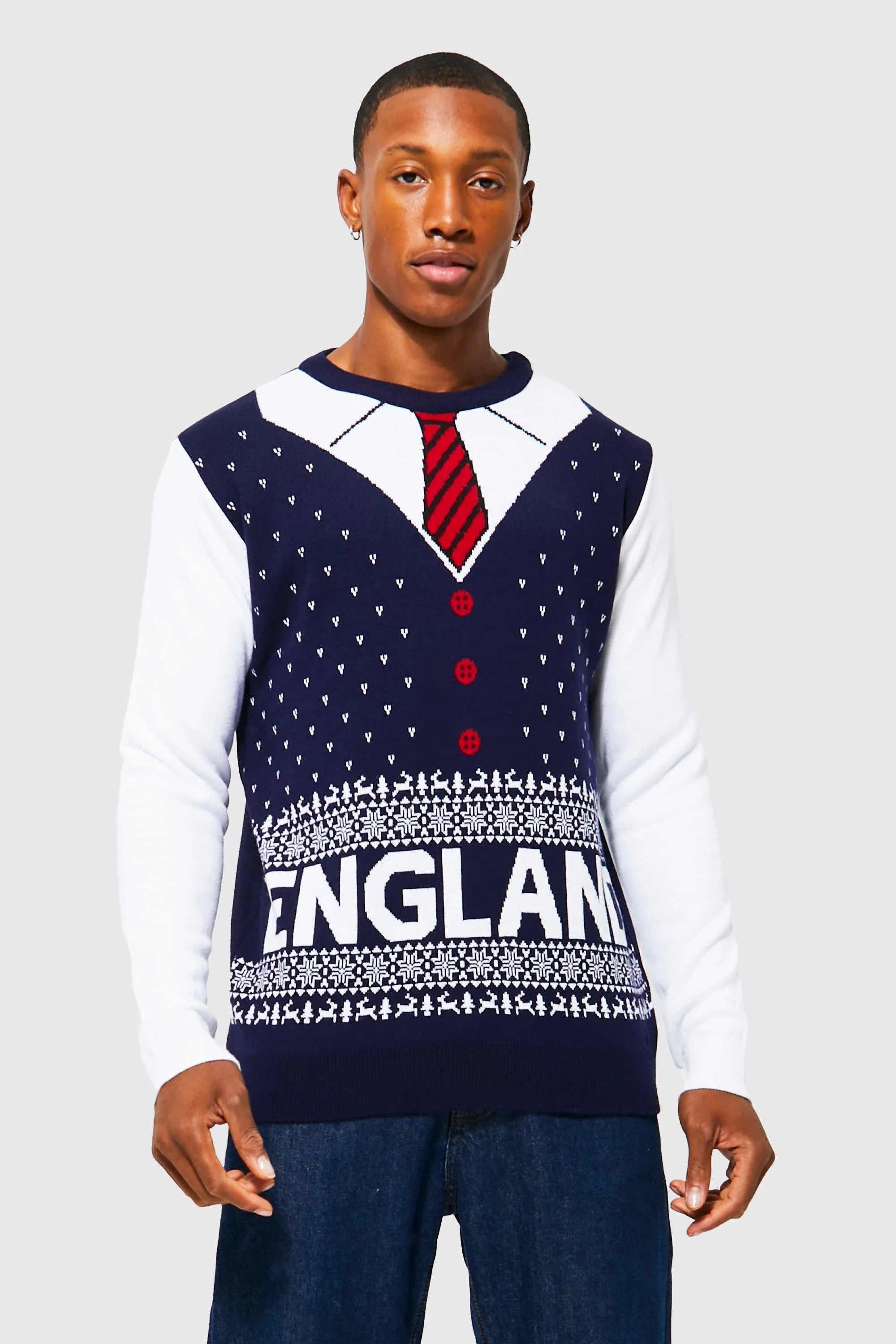 England Manager Christmas Jumper | boohooMAN UK