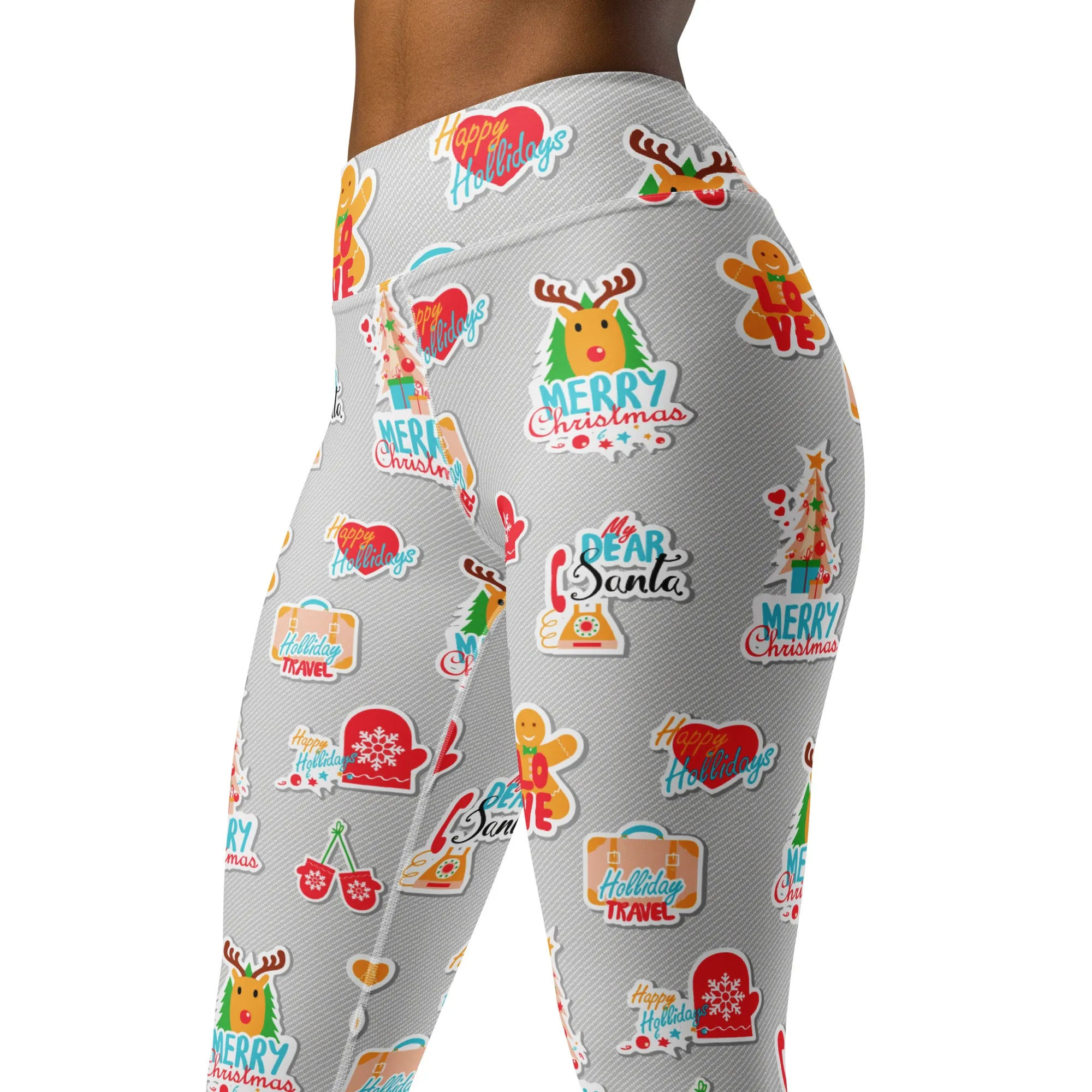 Festive Stickers Yoga Leggings