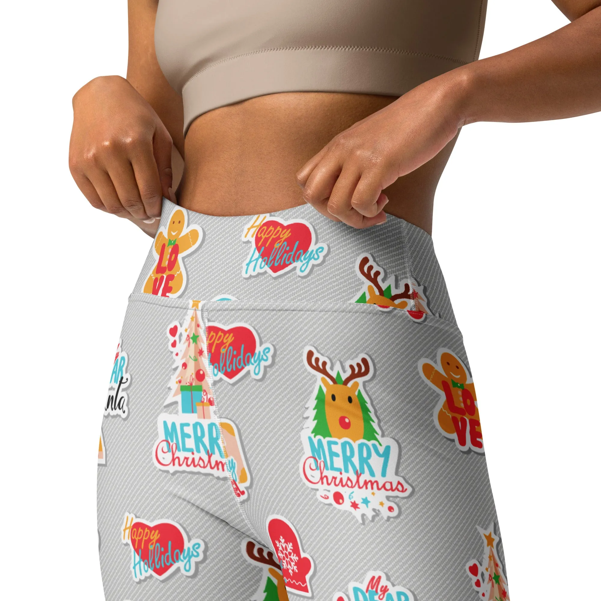 Festive Stickers Yoga Leggings