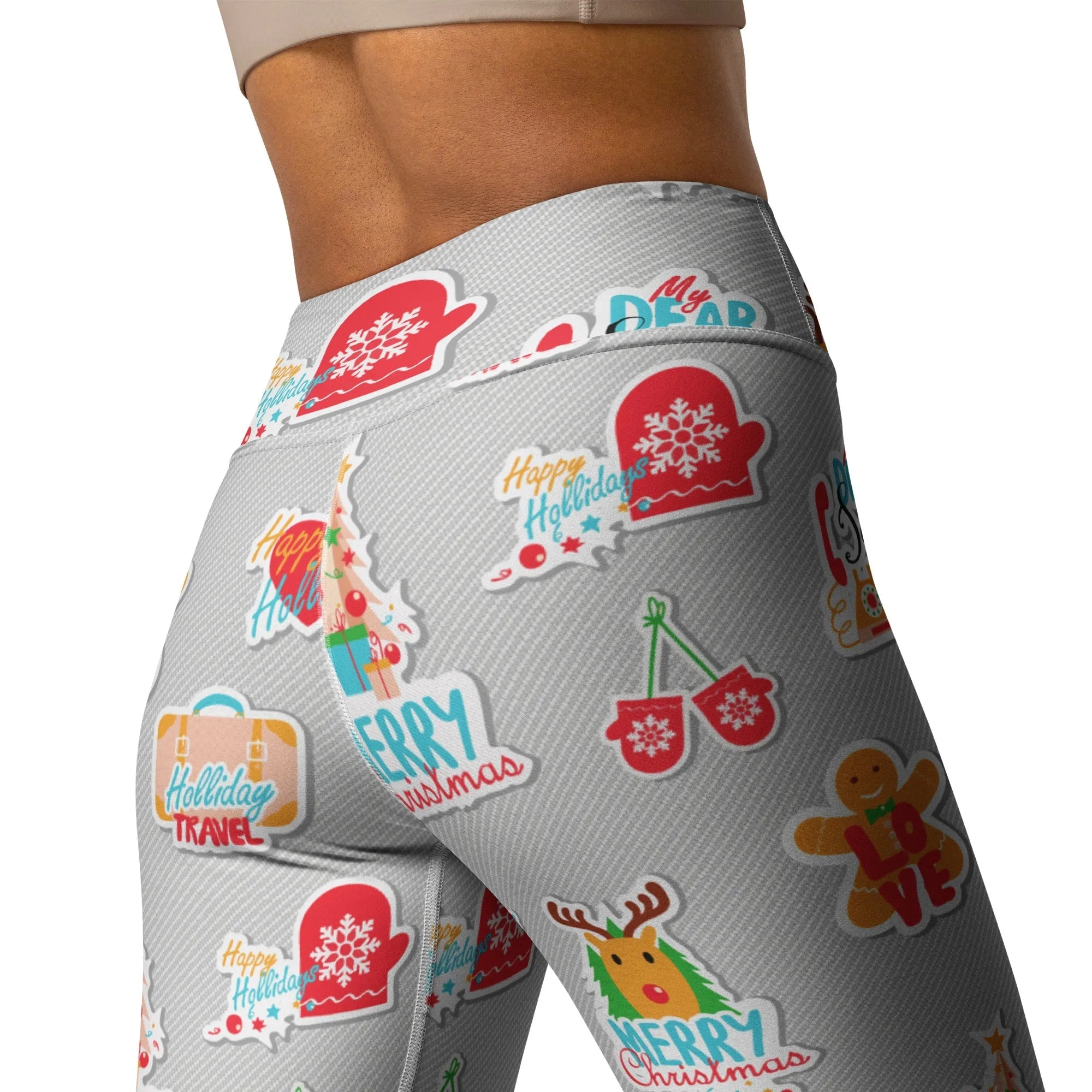 Festive Stickers Yoga Leggings