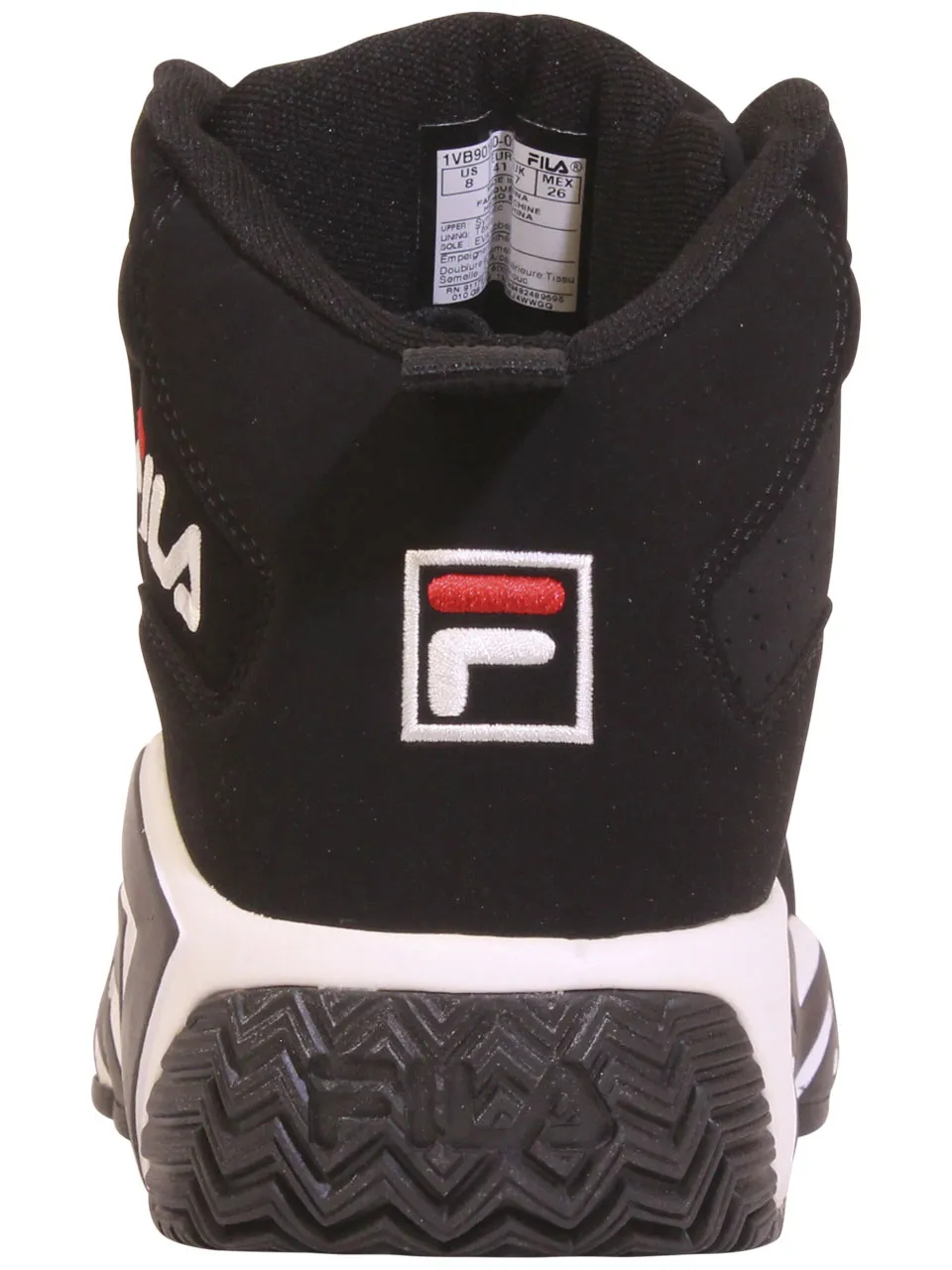 Fila Men's MB Sneakers High Top Black/White/Red Sz: 10 1VB90140