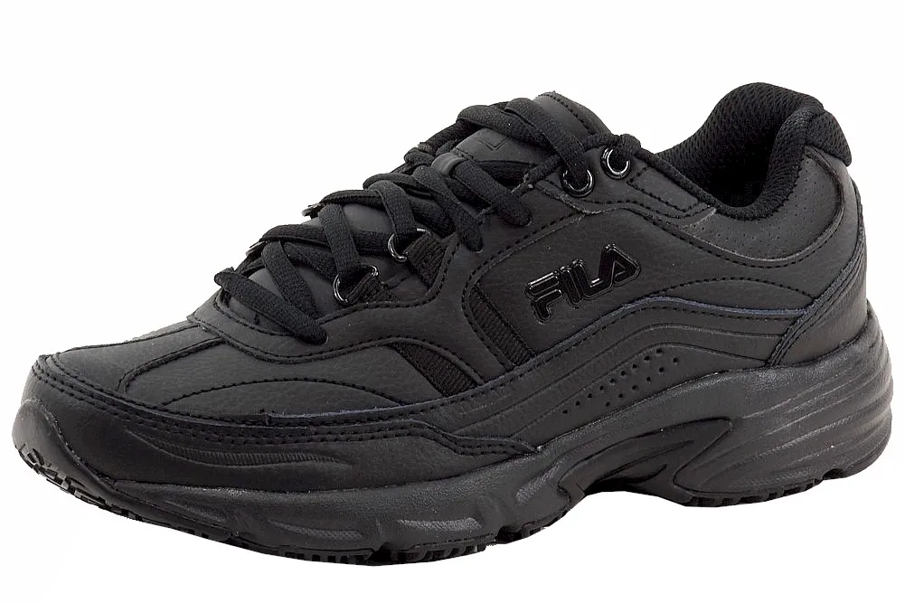 Fila Women's Memory Workshift Sneakers Slip Resistant Trainers Black Sz: 7.5