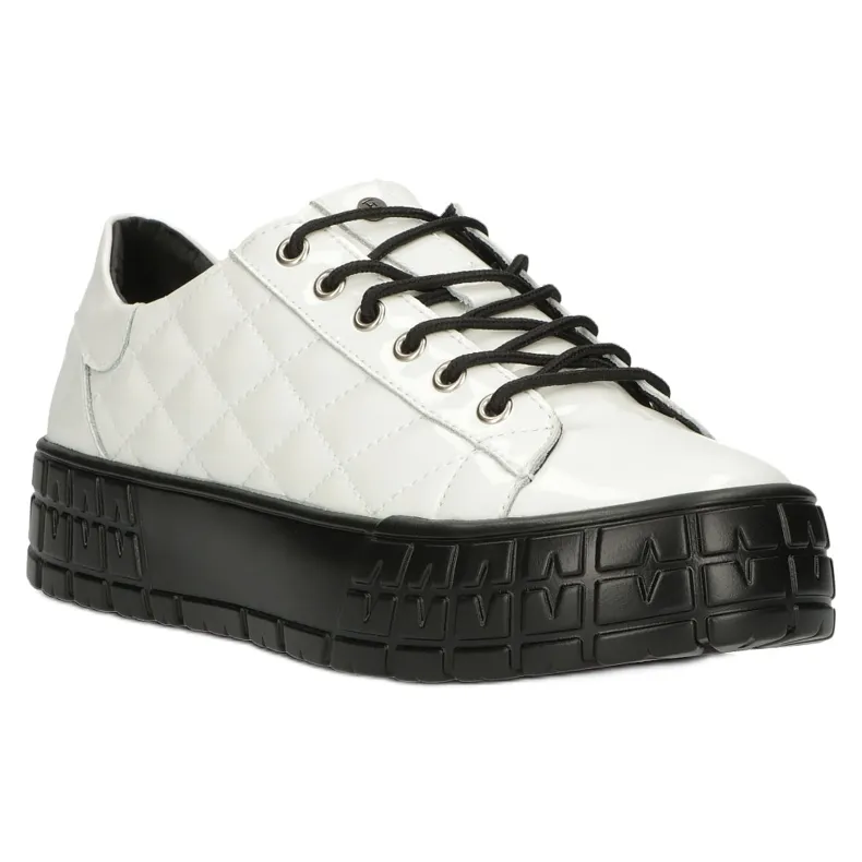 Filippo Stylish Leather Sneakers DP3932 / 22 WH white