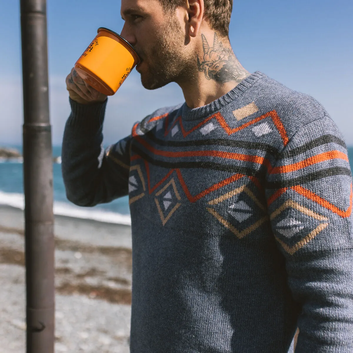 Fireside Knitted Jumper - Stone Blue