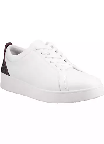 FitFlop White Rally Crystal-Backtab Trainers | Grattan