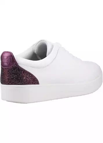 FitFlop White Rally Crystal-Backtab Trainers | Grattan