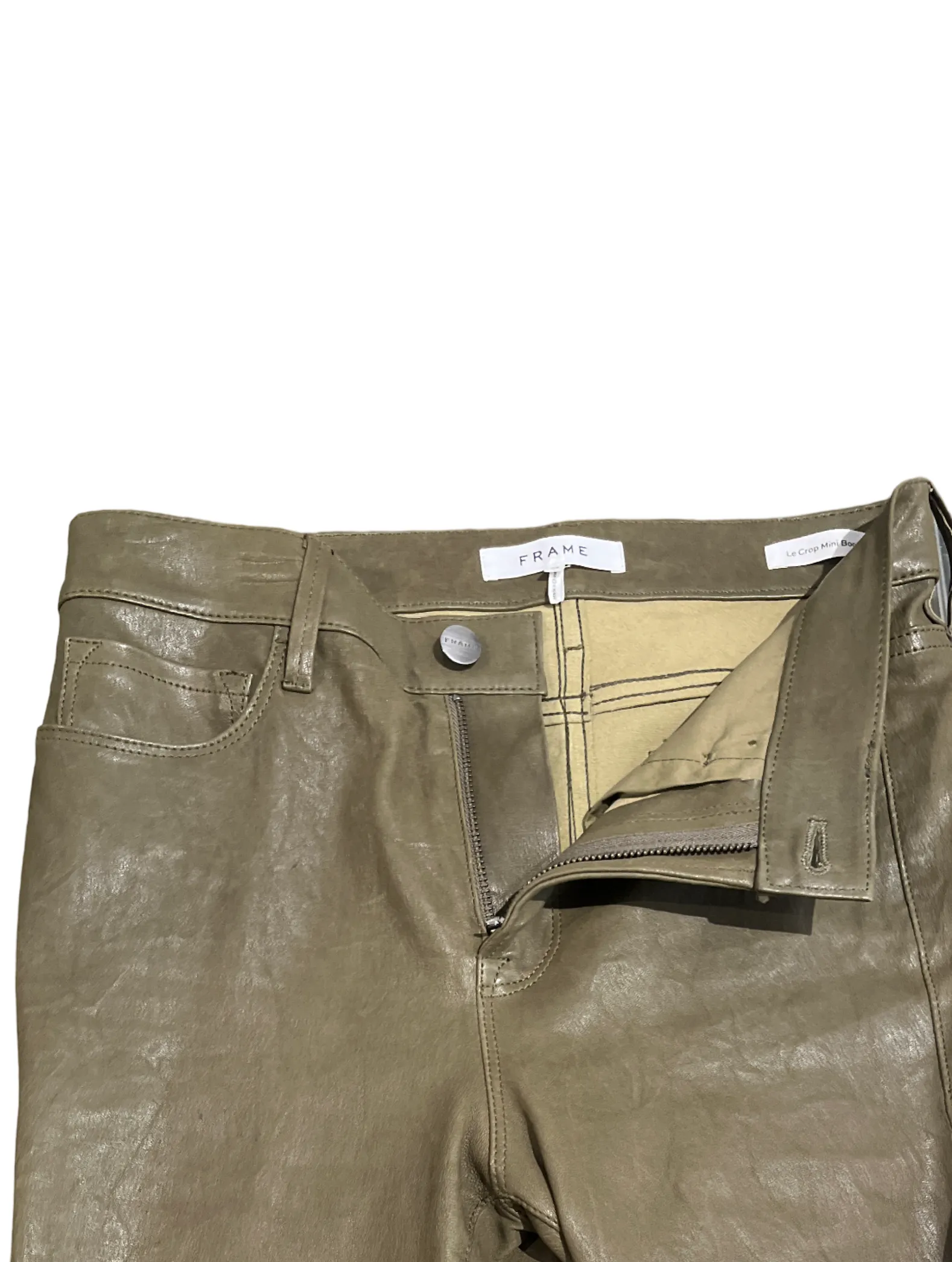 Frame Le Crop Mini Boot Lamb Leather Tan & Olive