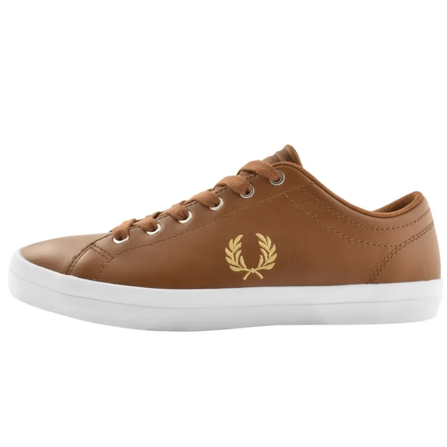 Fred Perry Baseline Leather Trainers Brown