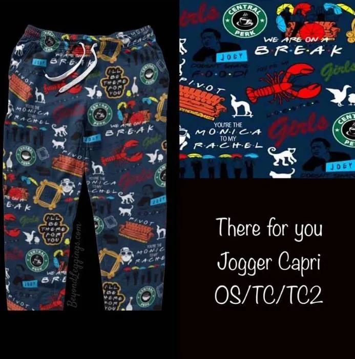 Friends Show Inspired Print - There For You Capri Joggers w/ Pockets