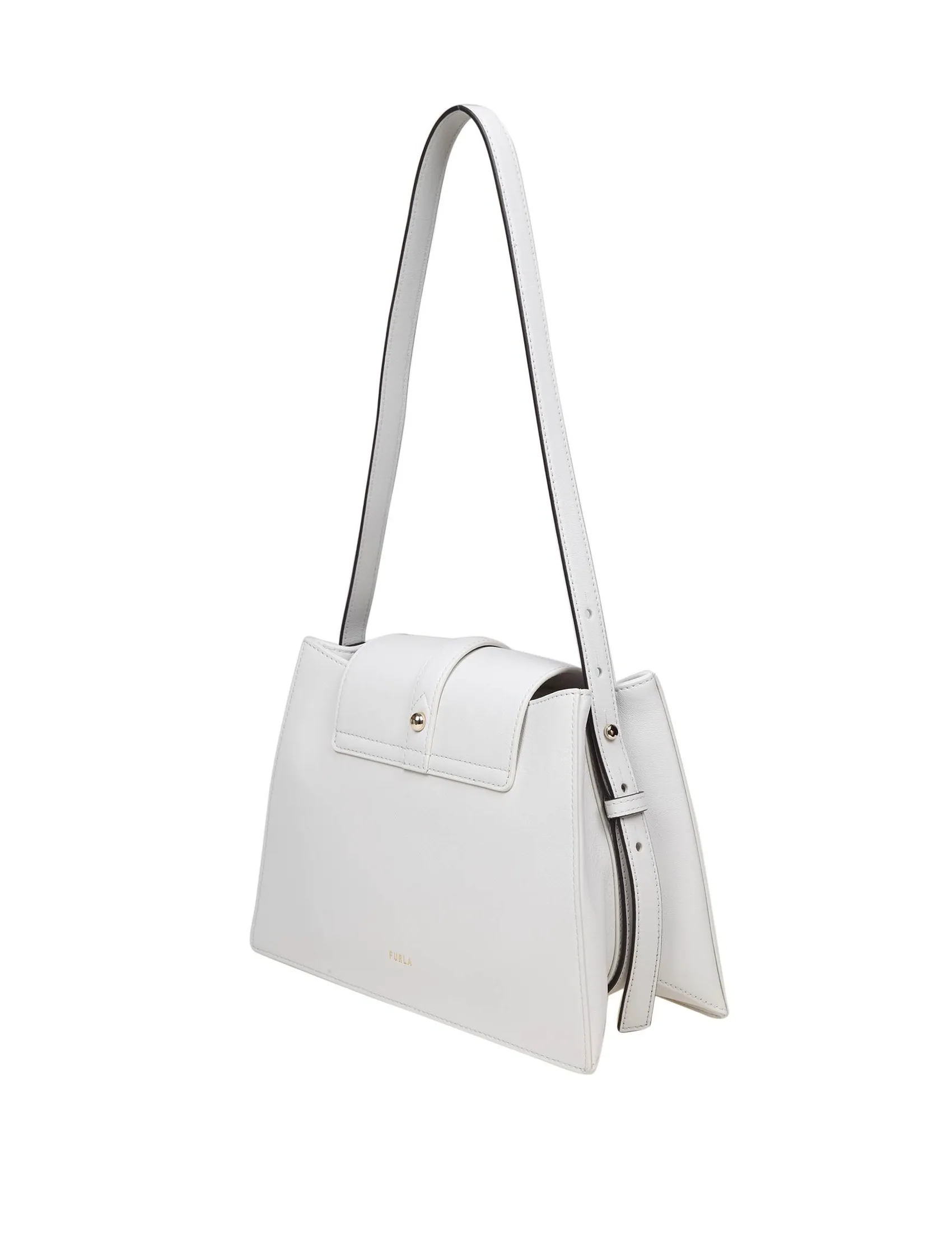 FURLA NUVOLA S SHOULDER BAG IN MARSHMALLOW COLOR LEATHER