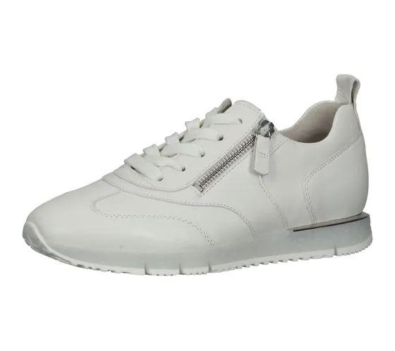 GABOR scarpe da donna in vera pelle con cerniera, sneakers basse eleganti 83.471.20 bianco