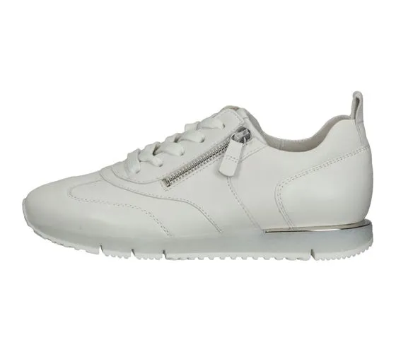 GABOR scarpe da donna in vera pelle con cerniera, sneakers basse eleganti 83.471.20 bianco