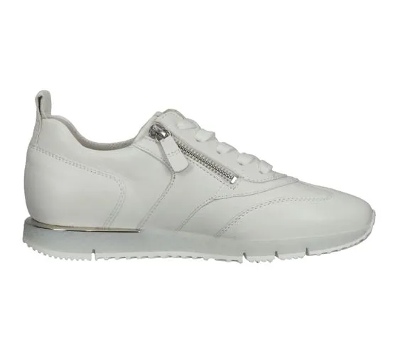 GABOR scarpe da donna in vera pelle con cerniera, sneakers basse eleganti 83.471.20 bianco