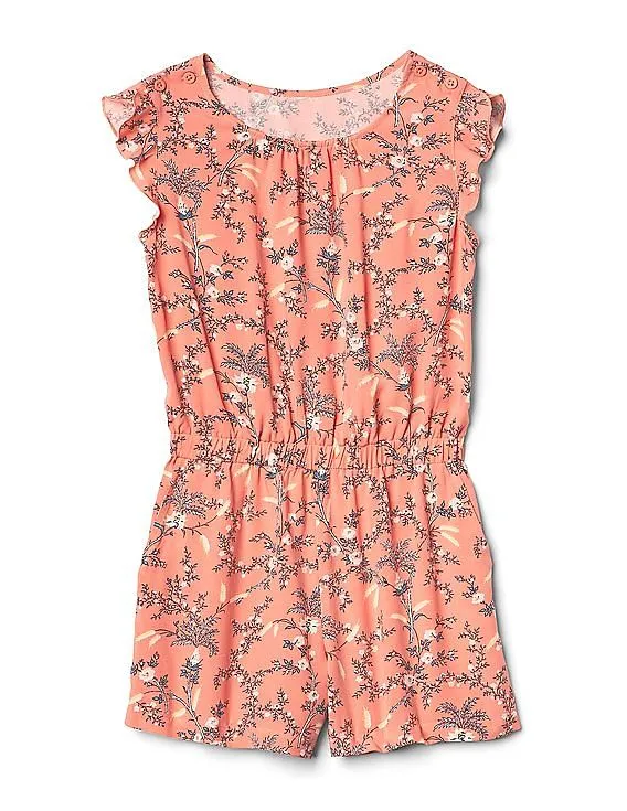 GAP Girls Orange Flutter Sleeve Romper